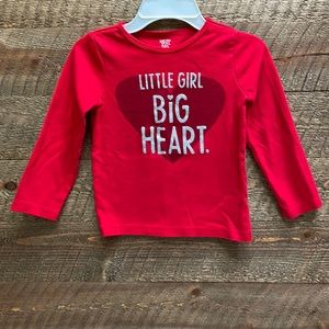Carter’s Just One You Girls’ “Little Girl Big Heart” Long Sleeve Shirt Red 5T